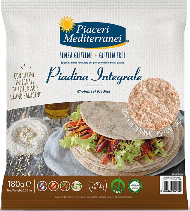 PIACERI MEDIT PIADINA INTEGRALE 180 G - Farmacia Murachelli Di Putelli dr. Giovanni