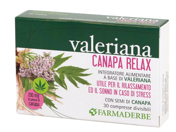 VALERIANA CANAPA RELAX 30 COMPRESSE DIVISIBILI - Farmacia Murachelli Di Putelli dr. Giovanni