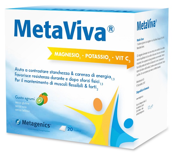 METAVIVA MAGNESIO POTASSIO VITAMINA C 20 BUSTINE - Farmacia Murachelli Di Putelli dr. Giovanni