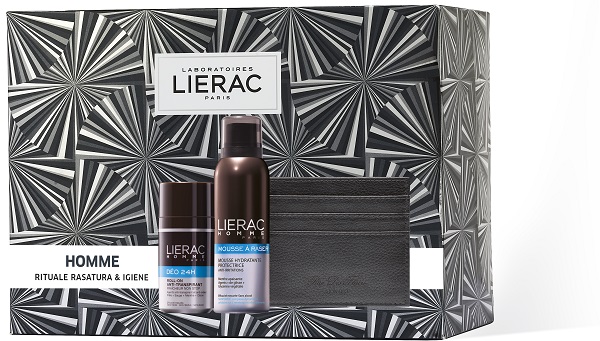 LIERAC CF HOMME MOUSSE 150 ML + HOMME DEO 50 ML + PORTACARTE RDF - Farmacia Murachelli Di Putelli dr. Giovanni