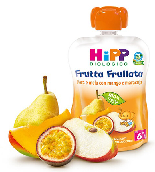 HIPP BIO FRUTTA FRULLATA PERA/MELA CON MANGO E MARACUJA 90 G - Farmacia Murachelli Di Putelli dr. Giovanni