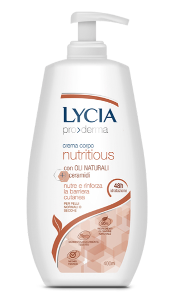 LYCIA PRODERMA CREMA CORPO NUTRITIOUS 400 ML - Farmacia Murachelli Di Putelli dr. Giovanni