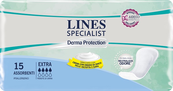 LINES SPECIALIST DERM PANNOLONE SAGOMATO EXTRA 15 PEZZI - Farmacia Murachelli Di Putelli dr. Giovanni
