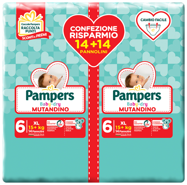 PAMPERS BABY DRY PANNOLINO A MUTANDINA DUO DOWNCOUNT XL 28 PEZZI - Farmacia Murachelli Di Putelli dr. Giovanni
