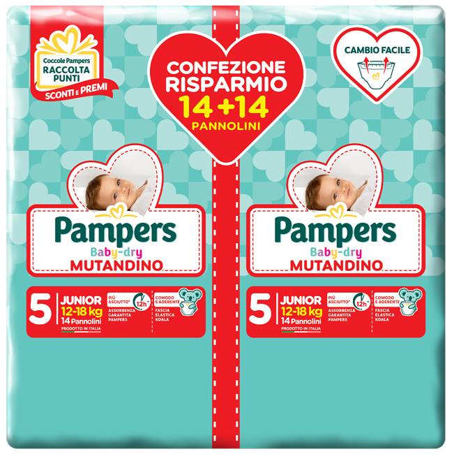 PAMPERS BABY DRY PANNOLINO A MUTANDINA DUO DOWNCOUNT JUNIOR 28 PEZZI - Farmacia Murachelli Di Putelli dr. Giovanni