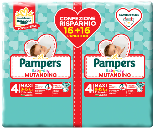 PAMPERS BABY DRY PANNOLINO A MUTANDINA DUO DOWNCOUNT MAXI 32 PEZZI - Farmacia Murachelli Di Putelli dr. Giovanni