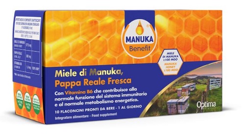 MANUKA BENEFIT PAPPA REALE MANUKA VITAMINA B6 10 FLACONCINI 10 ML - Farmacia Murachelli Di Putelli dr. Giovanni