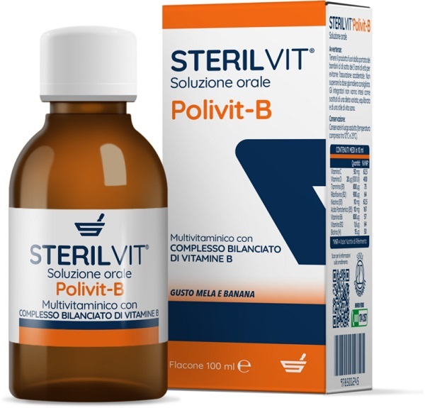 STERILVIT POLIVIT-B SOLUZIONE ORALE GUSTO MELA BANANA 100 ML - Farmacia Murachelli Di Putelli dr. Giovanni