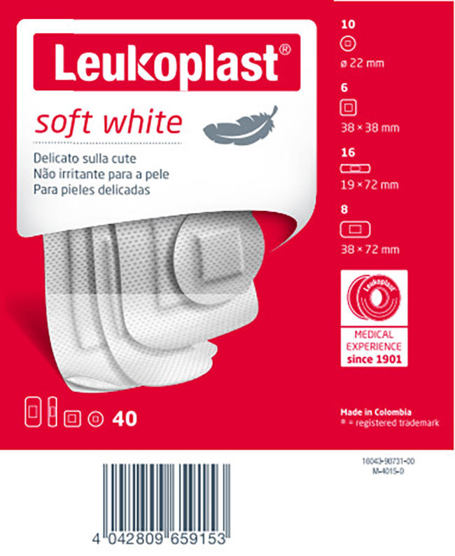 LEUKOPLAST SOFT WHITE 40 PEZZI ASSORTITI - Farmacia Murachelli Di Putelli dr. Giovanni