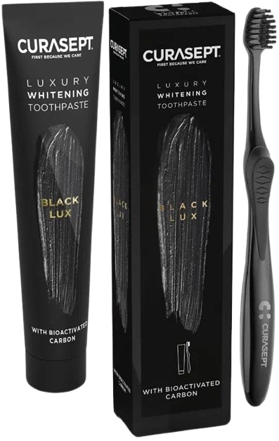 CURASEPT BLACK LUXURY WHITENING DENTIFRICIO 75 ML + SPAZZOLINO - Farmacia Murachelli Di Putelli dr. Giovanni