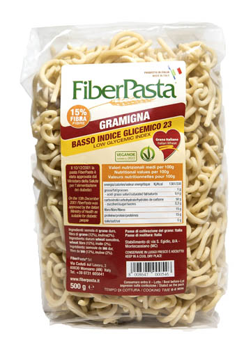 FIBERPASTA GRAMIGNA BASSO INDICE GLICEMICO 500 G - Farmacia Murachelli Di Putelli dr. Giovanni
