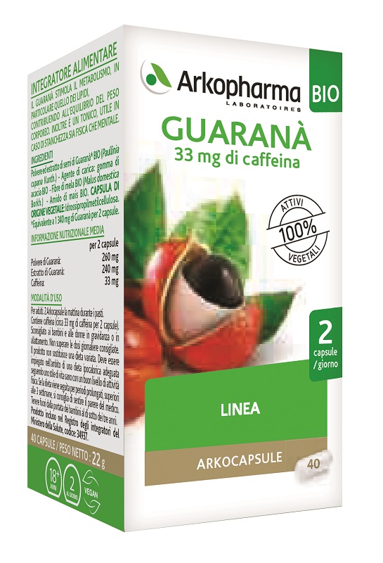 ARKO CAPSULE GUARANA' BIO 40 CAPSULE - Farmacia Murachelli Di Putelli dr. Giovanni