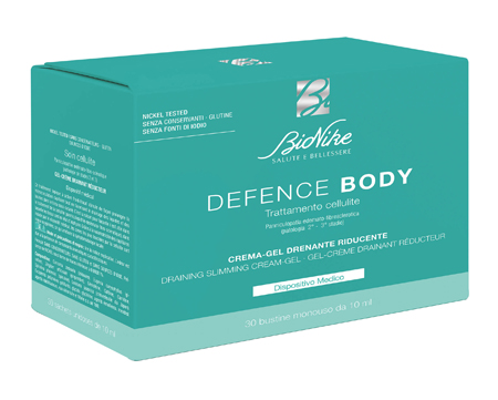 DEFENCE BODY TRATTAMENTO CELLULITE CREMA GEL DRENANTE RIDUCENTE 30 BUSTINE DA 10 ML - Farmacia Murachelli Di Putelli dr. Giovanni