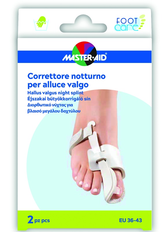 CORRETTORE NOTTE ALLUCE VALGO MASTER-AID FOOTCARE 36-43 2 PEZZI D10 - Farmacia Murachelli Di Putelli dr. Giovanni