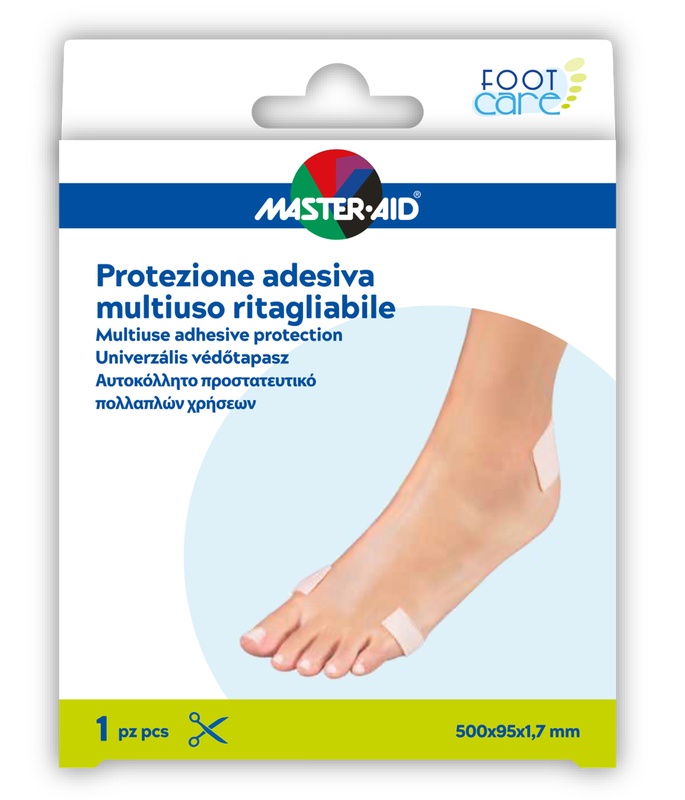 PROTEZIONE ADESIVA MULTIUSO MASTER-AID FOOTCARE RITAGLIABILE 50X9,5 CM A6 - Farmacia Murachelli Di Putelli dr. Giovanni