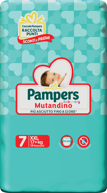 PAMPERS BABY DRY PANNOLINI A MUTANDINA TAGLIA XXL 14 PEZZI - Farmacia Murachelli Di Putelli dr. Giovanni