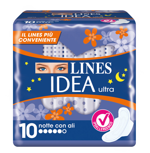 IDEA ULTRA ASSORBENTE NOTTE CON ALI 10 PEZZI - Farmacia Murachelli Di Putelli dr. Giovanni