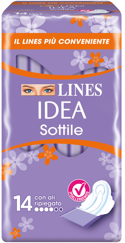 LINES IDEA ASSORBENTE SOTTILE RIPIEGATO CON ALI 14 PEZZI - Farmacia Murachelli Di Putelli dr. Giovanni
