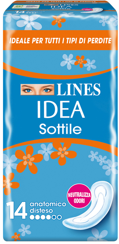 LINES IDEA ASSORBENTE SOTTILE DISTESO ANATOMICO 14 PEZZI - Farmacia Murachelli Di Putelli dr. Giovanni