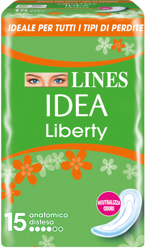 LINES IDEA ASSORBENTE LIBERTY ANATOMICO 15 PEZZI - Farmacia Murachelli Di Putelli dr. Giovanni