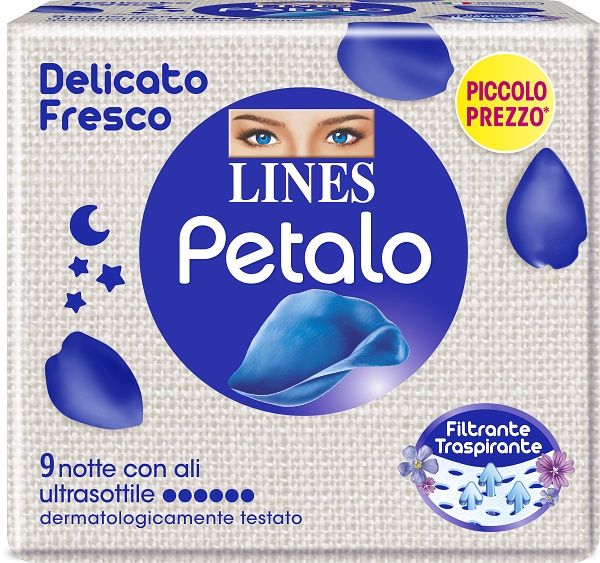 LINES PETALO BLU ASSORBENTE NOTTE 9 PEZZI - Farmacia Murachelli Di Putelli dr. Giovanni