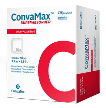 MEDICAZIONE AVANZATA CONVAMAX SUPERABSORBER NON-ADHESIVE 10 X 10 CM 10 PEZZI - Farmacia Murachelli Di Putelli dr. Giovanni