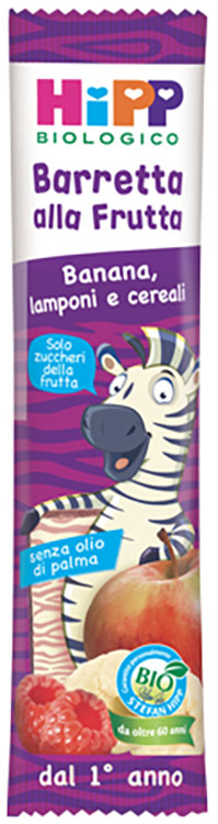 HIPP BIO BARRETTA ALLA FRUTTA BANANA/LAMPONI/CEREALI 23 G - Farmacia Murachelli Di Putelli dr. Giovanni