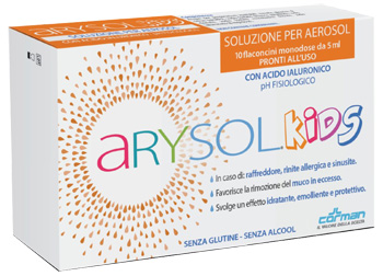 ARYSOL KIDS SOLUZIONE BAMBINI PER AEROSOL CON ACIDO IALURONICO PH FISIOLOGICO 10 FLACONCINI MONODOSE DA 5 ML - Farmacia Murachelli Di Putelli dr. Giovanni