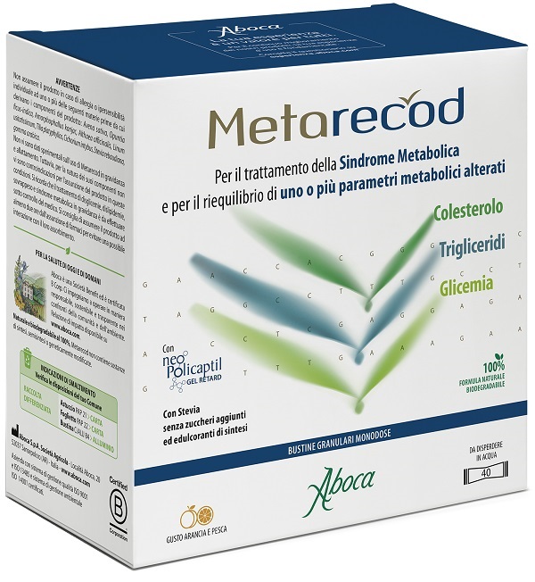 METARECOD 40 BUSTINE GRANULARI X 2,5G GUSTO ARANCIA E PESCA - Farmacia Murachelli Di Putelli dr. Giovanni