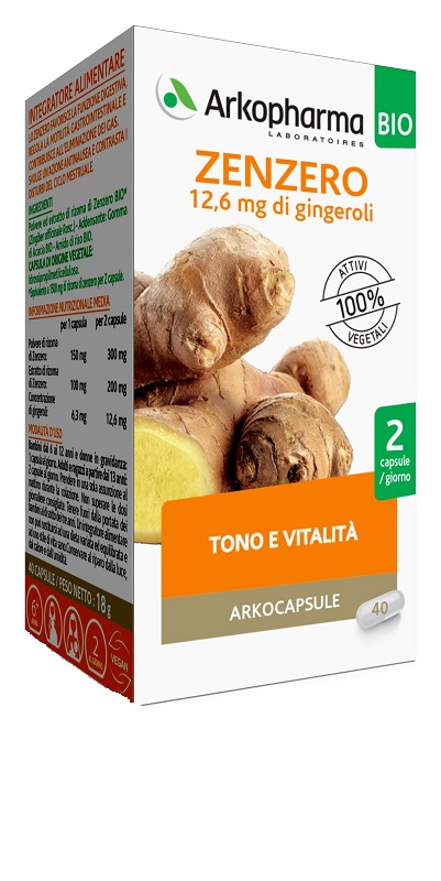 ARKO CAPSULE ZENZERO BIO 40 CAPSULE - Farmacia Murachelli Di Putelli dr. Giovanni