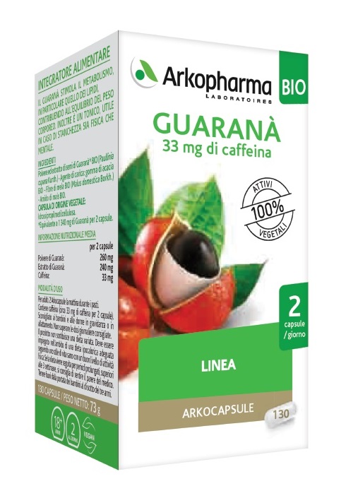 ARKO CAPSULE GUARANA' BIO 130 CAPSULE - Farmacia Murachelli Di Putelli dr. Giovanni