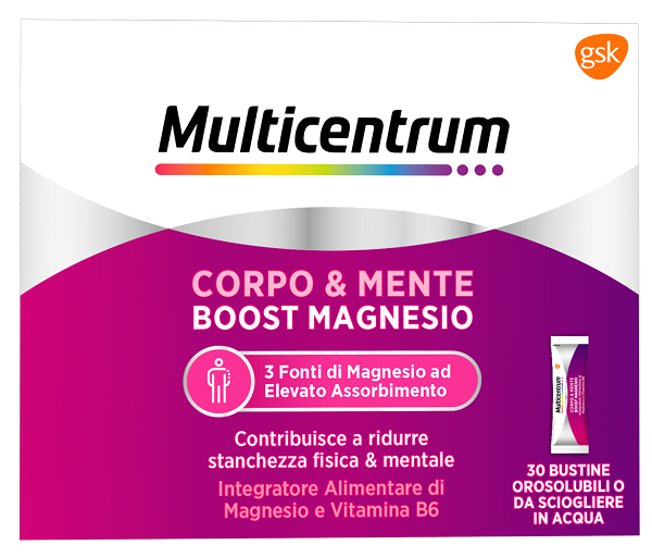 MULTICENTRUM BOOST MAGNESIO 30 BUSTINE - Farmacia Murachelli Di Putelli dr. Giovanni