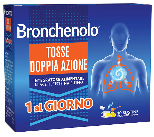 BRONCHENOLO TOSSE DOPPIA AZIONE 10 BUSTINE - Farmacia Murachelli Di Putelli dr. Giovanni