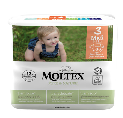 PANNOLINI MOLTEX PURE & NATURE MIDI 4-9 KG TAGLIA 3 33 PEZZI - Farmacia Murachelli Di Putelli dr. Giovanni