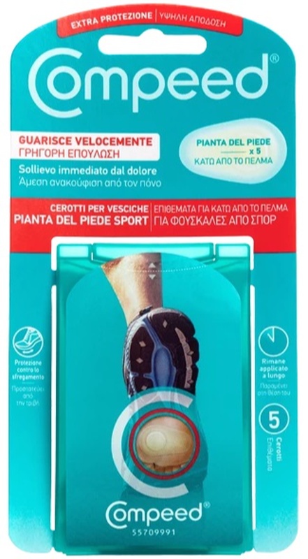COMPEED CEROTTI PER VESCICHE PIANTA PIEDE SPORT 5 PEZZI - Farmacia Murachelli Di Putelli dr. Giovanni