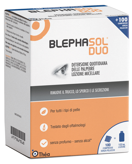 BLEPHASOL DUO SOLUZIONE MICELLARE IGIENE PALPEBRALE 100 ML + 100 GARZE - Farmacia Murachelli Di Putelli dr. Giovanni