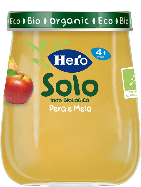 HERO SOLO OMOGENEIZZATO PERA MELA 100% BIO 120 G - Farmacia Murachelli Di Putelli dr. Giovanni