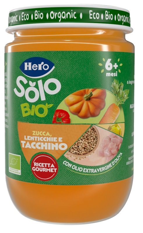HERO SOLO OMOGENEIZZATO ZUCCHINE LENTICCHIE TACCHINO 100% BIO 190G - Farmacia Murachelli Di Putelli dr. Giovanni