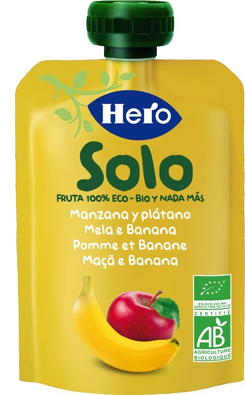 HERO SOLO FRUTTA FRULLATA 100% BIO MELA/BANANA 100 G - Farmacia Murachelli Di Putelli dr. Giovanni