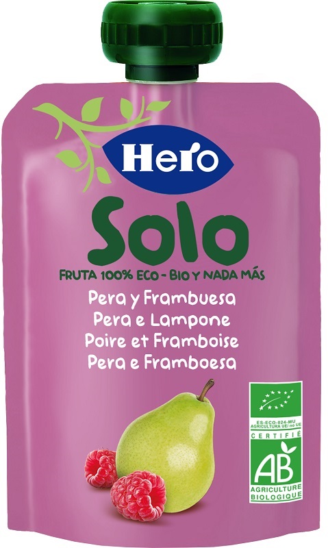 HERO SOLO FRUTTA FRULLATA 100% BIO PERA E LAMPONE 100 G - Farmacia Murachelli Di Putelli dr. Giovanni