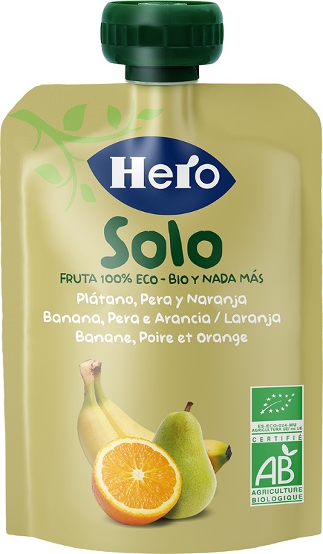 HERO SOLO FRUTTA FRULLATA 100% BIO BANANA PERA ARANCIA 100 G - Farmacia Murachelli Di Putelli dr. Giovanni