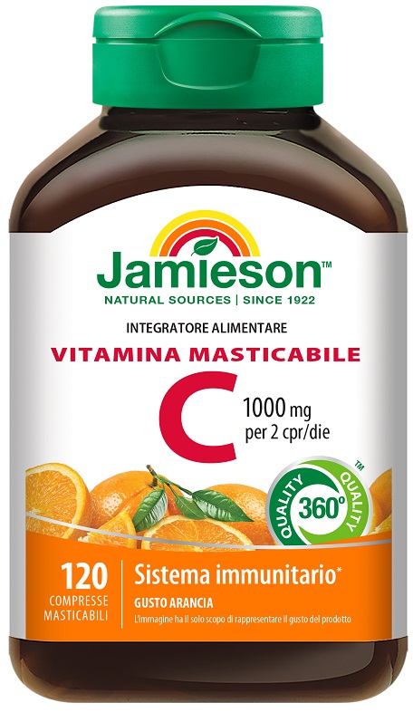 JAMIESON VITAMINA C 1000 MASTICABILE ARANCIA 120 COMPRESSE - Farmacia Murachelli Di Putelli dr. Giovanni