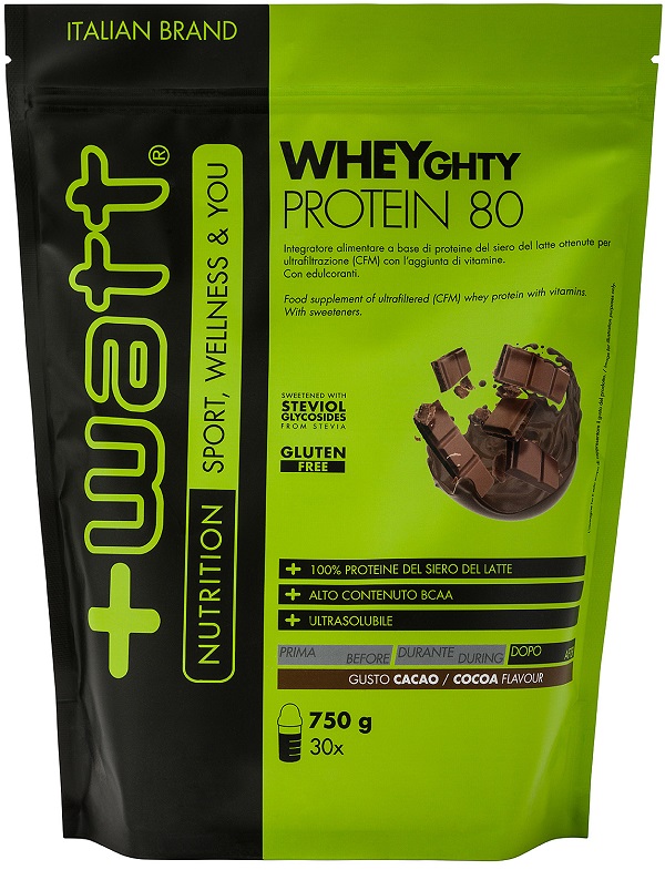 WHEYGHTY PROTEIN 80 CACAO DOYPACK 750 G - Farmacia Murachelli Di Putelli dr. Giovanni