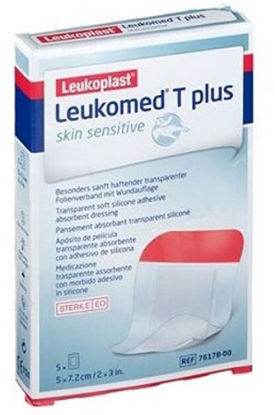 LEUKOMED T PLUS SKIN SENSITIVE MEDICAZIONE POST-OPERATORIA TRASPARENTE IMPERMEABILE CON MASSA ADESIVA AL SILICONE 5X7,2CM 5 PEZZI - Farmacia Murachelli Di Putelli dr. Giovanni