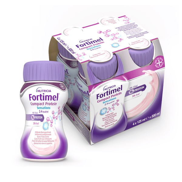 NUTRICIA FORTIMEL COMPACT PROTEIN GUSTO FRUTTI ROSSI RINFRESCANTI 4 BOTTIGLIE DA 125 ML - Farmacia Murachelli Di Putelli dr. Giovanni