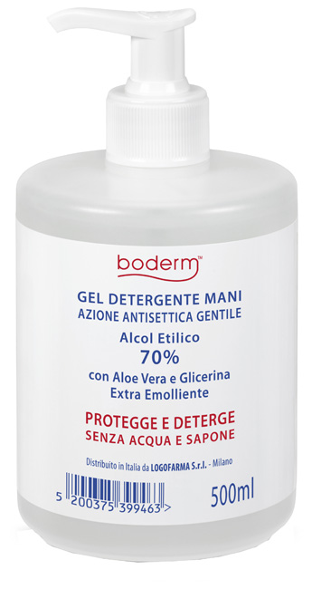 BODERM HAND CLEANSING GEL 70% 500 ML CON DISPENSER - Farmacia Murachelli Di Putelli dr. Giovanni