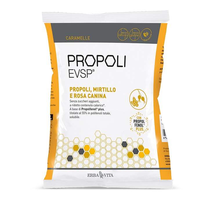 PROPOLI EVSP CARAMELLE PROPOLI MIRTILLO ROSA CANINA 65 G - Farmacia Murachelli Di Putelli dr. Giovanni