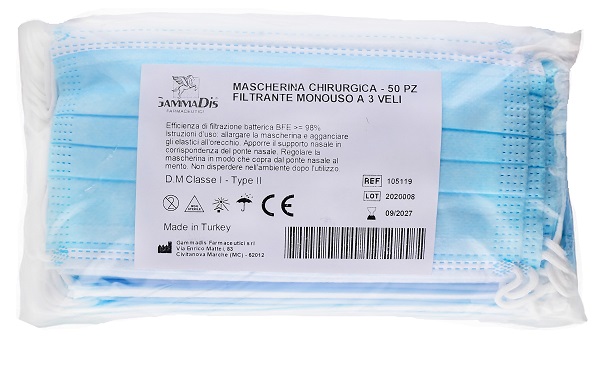MASCHERINA CHIRURGICA 50 PEZZI GAMMADIS - Farmacia Murachelli Di Putelli dr. Giovanni