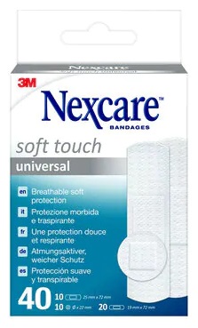 CEROTTO PREPARATO NEXCARE SOFT TOUCH UNIVERSAL 3 MISURE 20 CEROTTI 19X72MM + 10 CEROTTI 25X72MM + 10 CEROTTI TONDI 22,5 MM - Farmacia Murachelli Di Putelli dr. Giovanni