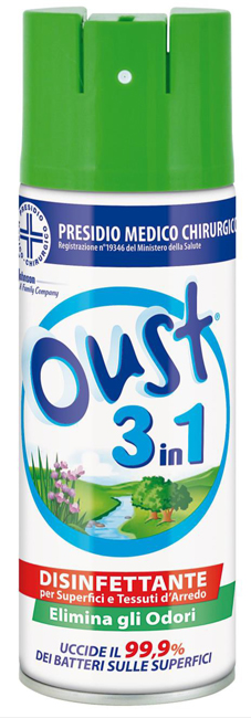 OUST 3 IN 1 DISINFETTANTE PER SUPERFICI E TESSUTI D'ARREDO 400 ML - Farmacia Murachelli Di Putelli dr. Giovanni